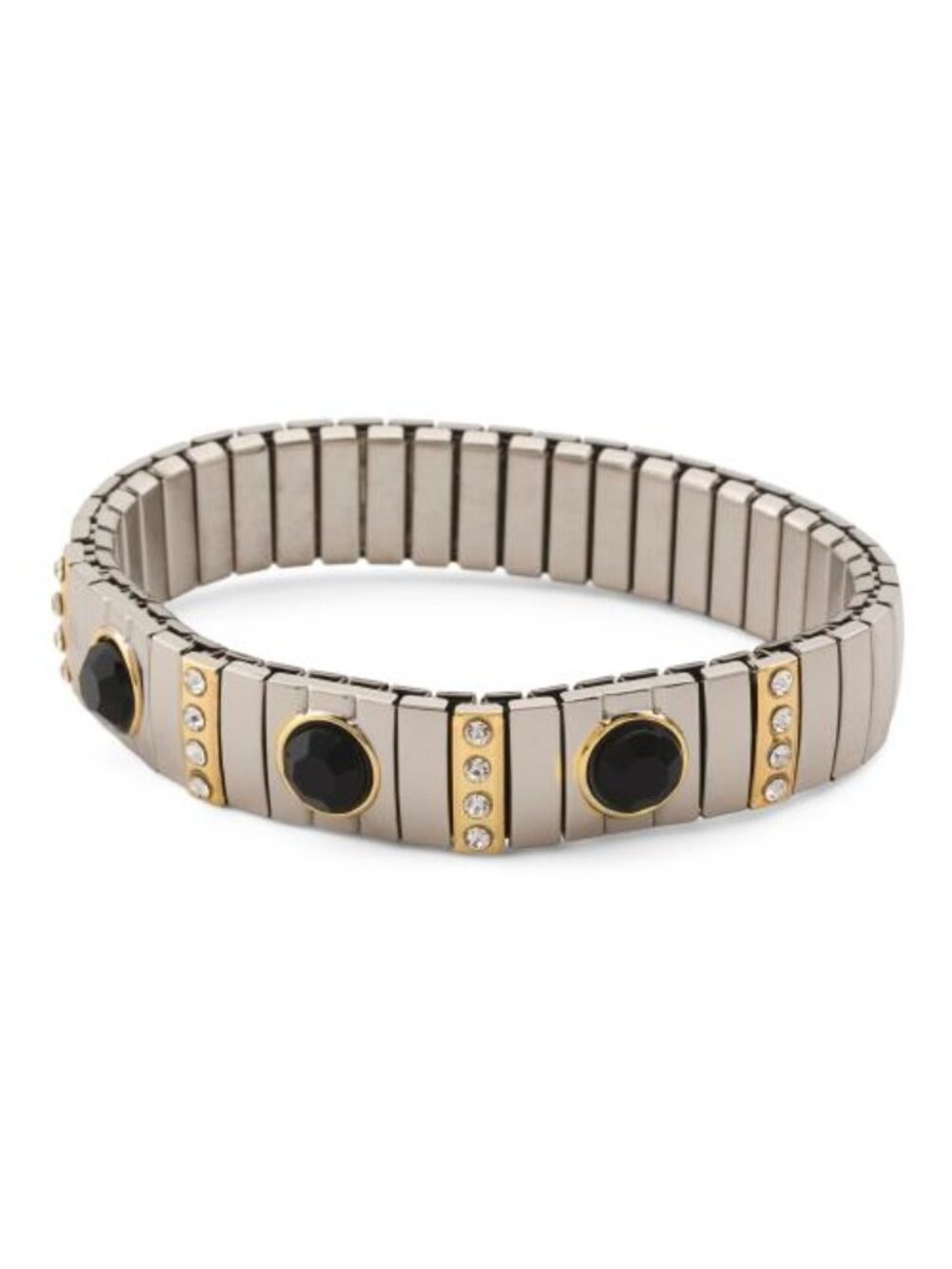 BEN AMUN Two Tone Black Beaded Bracelet